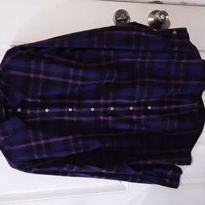 Lane Bryant long sleeved, plaid, button up, shirt
